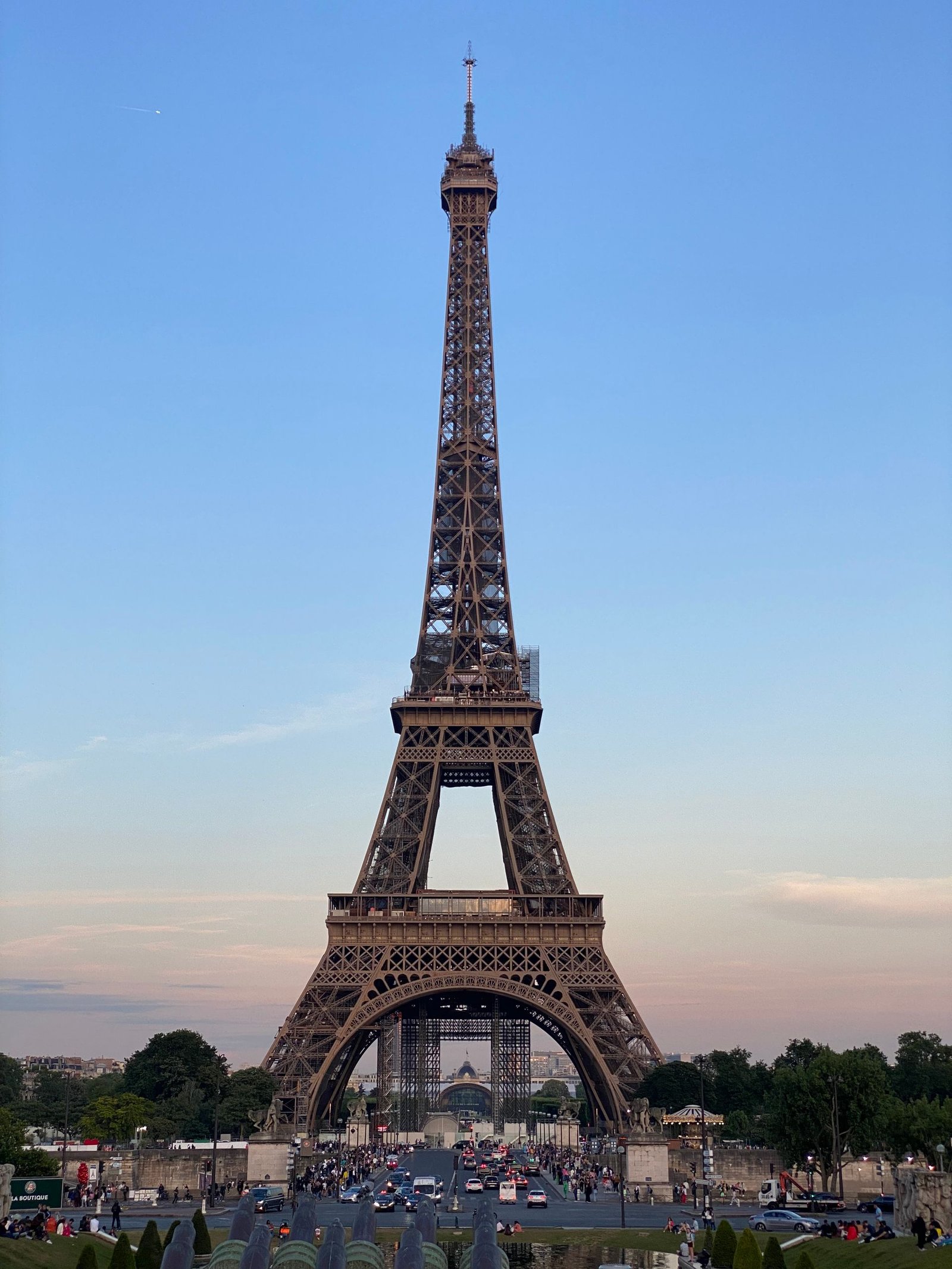 Eiffel Tower at sunset in Paris, France