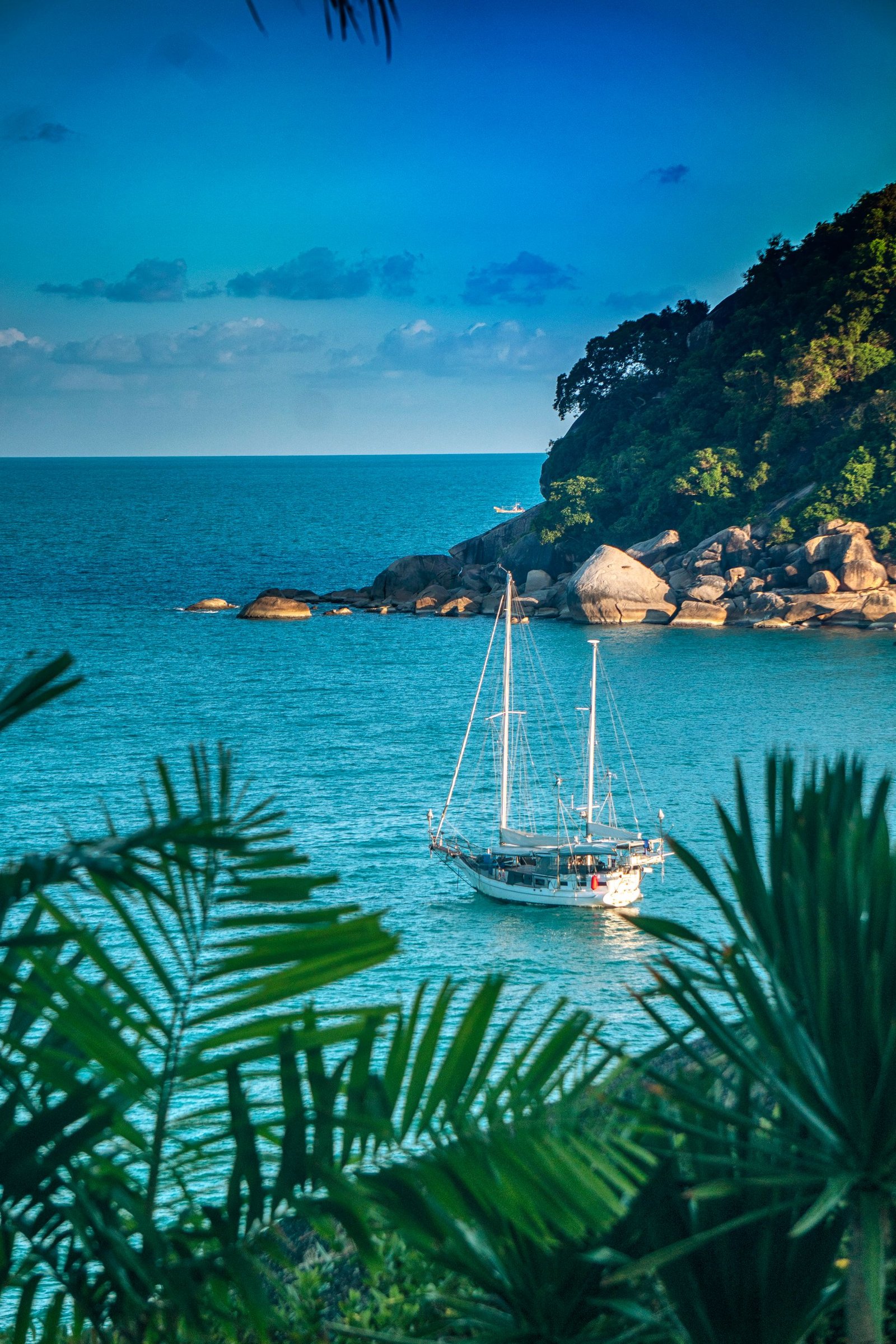 Sailboat near Koh Samui's coastline